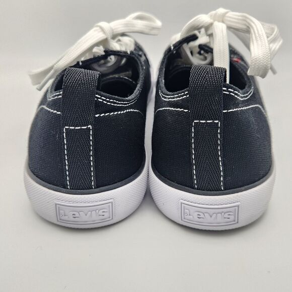 Levi's Anika C Casual Sneaker Canvas Lace Up Shoe Black Rubber Toe Women's 8.5 - Picture 3 of 8